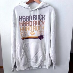 Hard Rock Cafe Tampa hooded sweatshirt white with graphic Size Large
